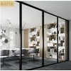 墨高门窗供应黑框全景16极窄边推拉门成品铝材