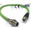 m12 x code8芯连接器带CAT6网线|业相机线束